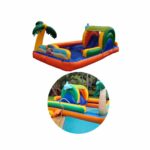 Aluguel do Brinquedo Inflável Aquático Dual Splash Slide - Fundo Removível - Corujinha Feliz
